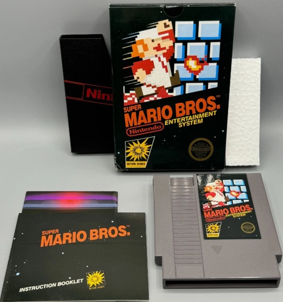 Super Mario Bros Gloss Nintendo NES 2nd Print CIB Complete W/ Manual & Poster